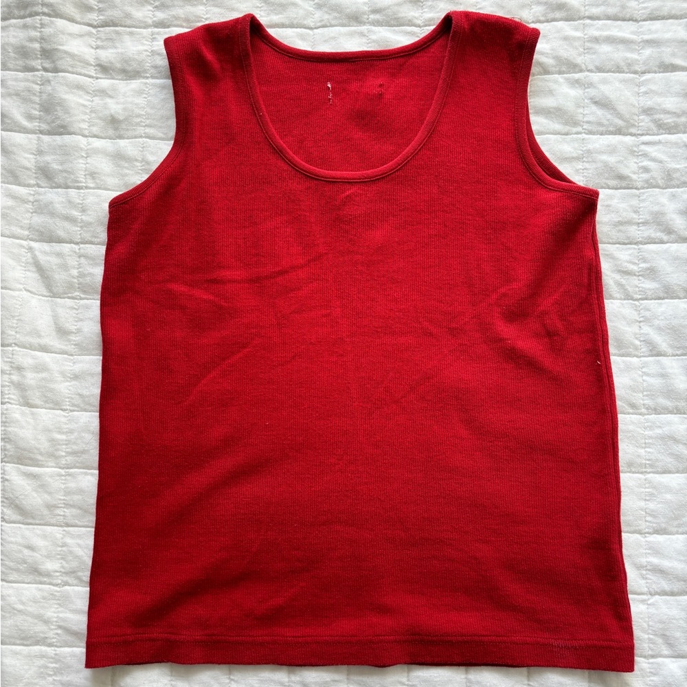 Vintage Red Knit Tank - nice material, fits a size small